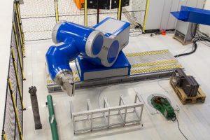 Der Drillfloor-Schwerlastroboter hebt rekordverdächtige 1,5 Tonnen - und das unter widrigen Umgebungsbedingungen. (Bild: Igus GmbH)